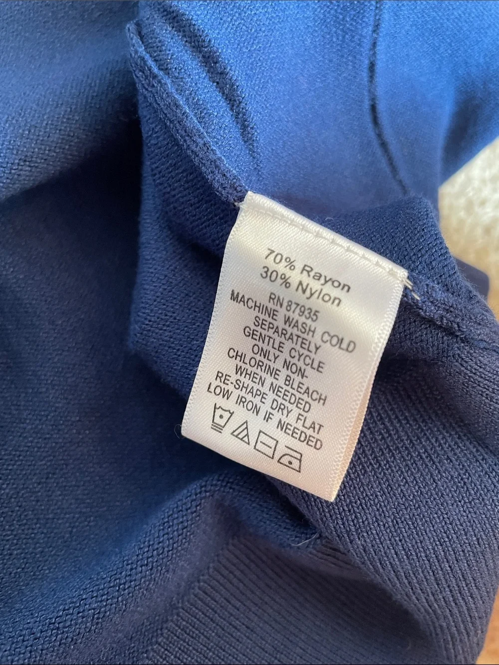 NWOT Susan Graver Blue Open Front Knit Cardigan Jacket Sweater Pockets